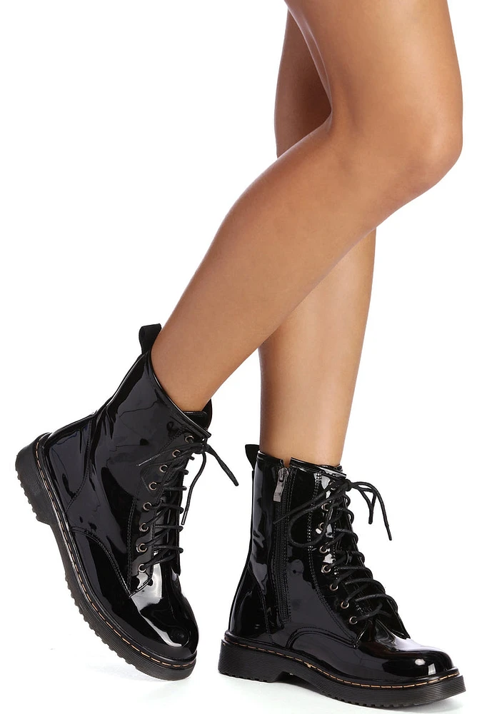 Combat This Way PU Boots