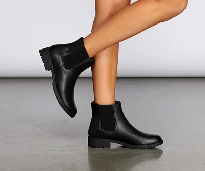 Easy Going Faux Leather Ankle Booties