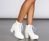 She's Unpredictable Lace Up Boots