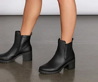 Taking Names Faux Leather Lug Boots