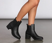 Taking Names Faux Leather Lug Boots