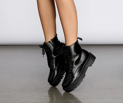 Don't Mess With Me Platform Combat Boots
