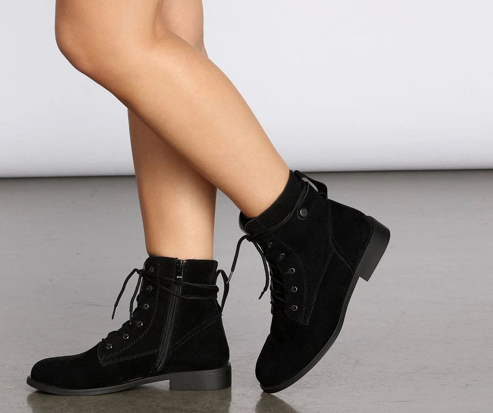 Take A Walk Faux Suede Booties