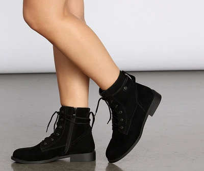 Take A Walk Faux Suede Booties