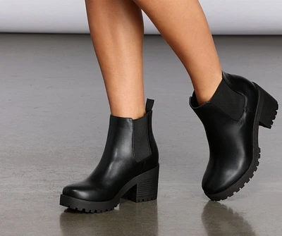 Step Up Faux Leather Booties