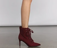 Sleek and Chic Lace Up Stiletto Booties
