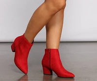 Lady Red Block Heel Booties