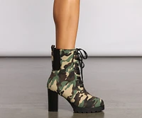 Step Up Camo Lug Sole Booties