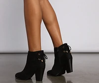 Basic Faux Suede Block Heel Booties