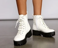 Add Some Edge Faux Leather Combat Boots