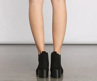 The Everday Faux Suede Stacked Booties