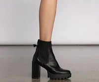 Ever So Edgy Lug Sole Heeled Boots