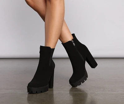 Effortlessly Edgy Block Heel Booties