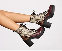 Keep It Sassy Block Heel Combat Booties