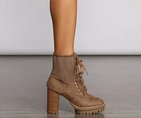 Slay Faux Suede Lug Sole Booties