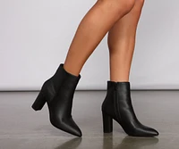 So Sleek Faux Leather Ankle Booties