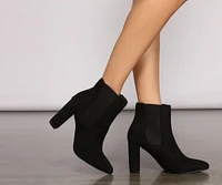 Basic Faux Suede Block Heel Booties