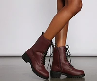 Elevated Basic Faux Leather Combat Booties