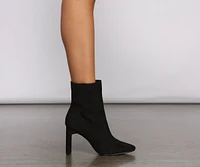 Slay Basics Faux Suede Block Heel Booties