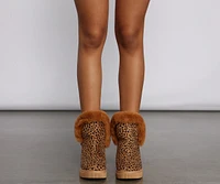 Cheetah Print Faux Suede Booties