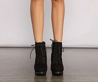 Edgy Lace-Up Lug Sole Booties