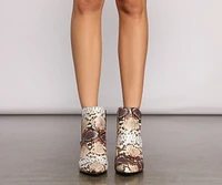 Fashionista Babe Snake Print Booties