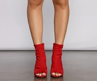 Bold Moves Peep Toe Stiletto Booties