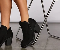 Chic Trendsetter Lug Sole Block Heel Booties