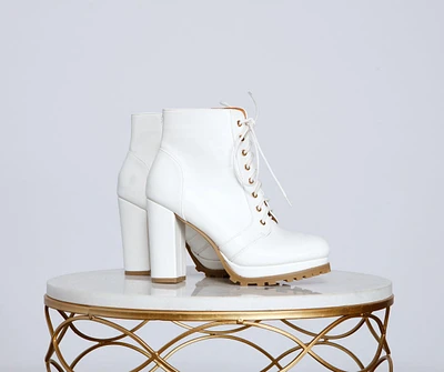 Elevated And Trendy Lace-Up Booties