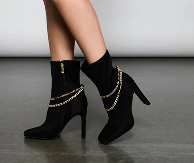 Stylish And Edgy Chain Link Booties