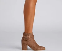 Buckle Detail Pointed Toe Booties