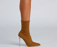 Chic the Streets Pointed Toe Lucite Booties