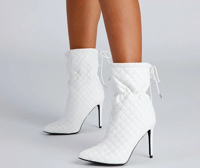 Fashion Puff Quilted Stiletto Booties