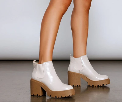 A Trendy Moment Lug Sole Booties