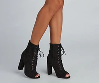 It Girl Lace-Up Booties