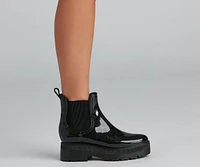 One True Lug Patent Chunky Boots