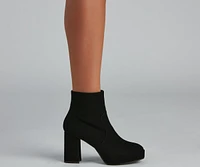 Uptown Chic Nubuck Platform Booties