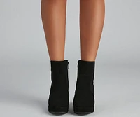 Uptown Chic Nubuck Platform Booties