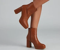 On The Go Block Heel Platform Booties