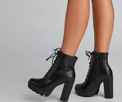 Lug It Faux Leather Booties