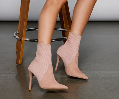 Step Out Trendy Stiletto Sock Booties