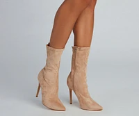 Fashion Forward Faux Suede Stiletto Boots