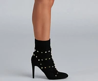 Hey Stud Caged Stiletto Booties