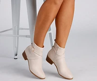 Buckle Up Stacked Heel Ankle Booties