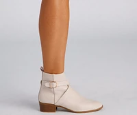 Buckle Up Stacked Heel Ankle Booties