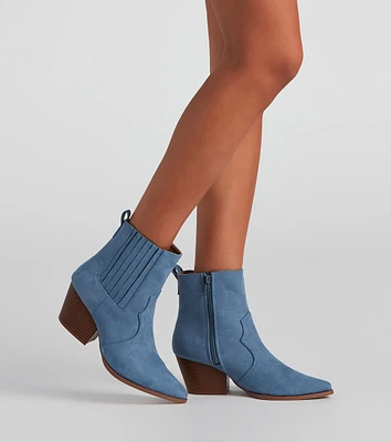 Cowgirl Digs Faux Suede Booties