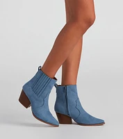 Cowgirl Digs Faux Suede Booties