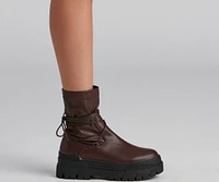 Stylish Command Lug Sole Combat Boots