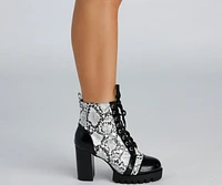 Sassy Steps Snake Print Booties