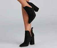 Brisk Steps Faux Suede Cutout Booties